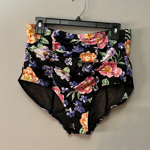 torrid Other - Torrid Black Metallic Floral Swim Bottom